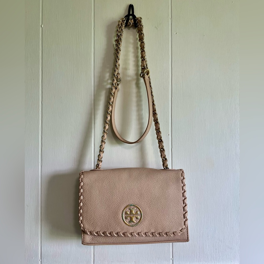 Tory Burch Marion Crossbody Handbag in pale pink Custom Hand painted Logo